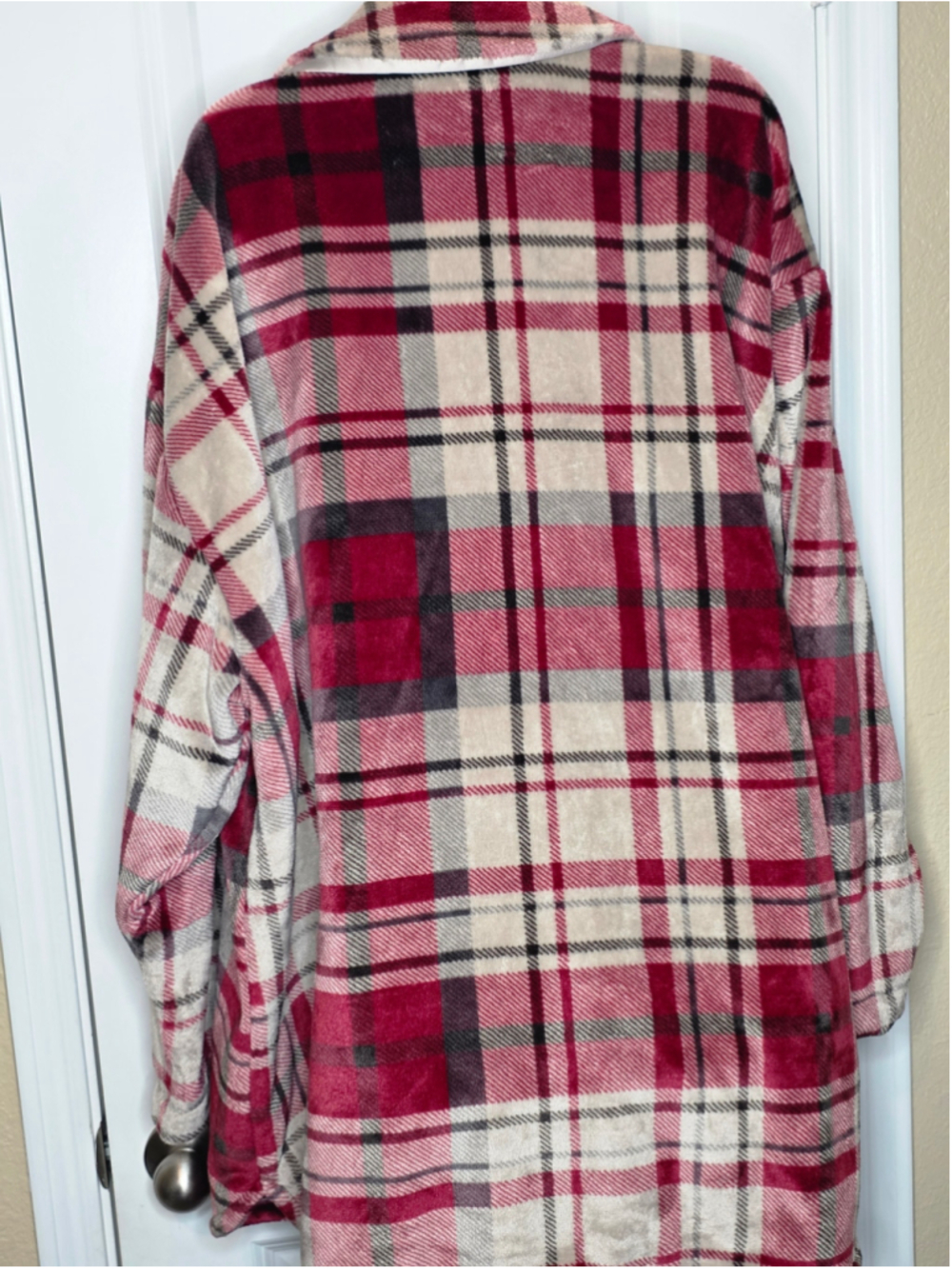TORRID Plaid Flannel Shacket Women’s Plus Size 3X Red Beige - Picture 3 of 7